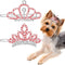 MTLEE 2 Pieces Dog Tiara Crown Hair Clips Clear Crystal Rhinestone Hair Barrettes Pet Crown Hair Clips Girls Puppies Barrette for Pet Dogs Groomin...