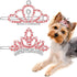 MTLEE 2 Pieces Dog Tiara Crown Hair Clips Clear Crystal Rhinestone Hair Barrettes Pet Crown Hair Clips Girls Puppies Barrette for Pet Dogs Groomin...