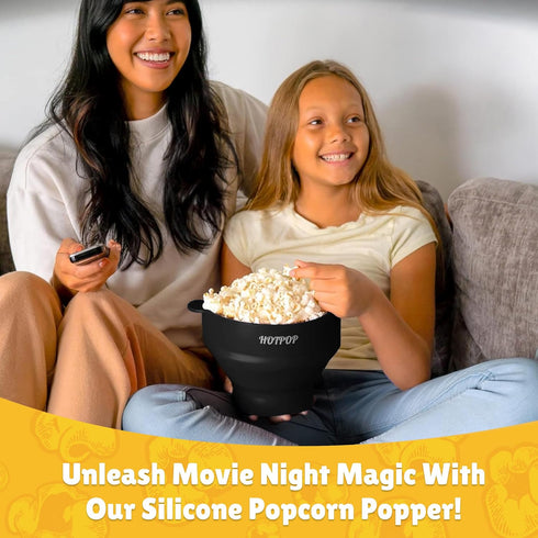 Popco Silicone Popcorn Maker - Microwave Popcorn Popper with Handles - Collapsible Bowl, Heat-Resistant, Easy to Clean, Ideal for Family Movie Nig...