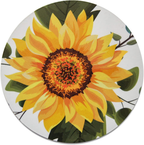 Sunflower Refrigerator Magnet – Vinyl 3” Round Flat Magnet for Fridge, Lockers, Home Kitchen and Farmhouse Decor – Self Adhesive to Metal Surfaces...