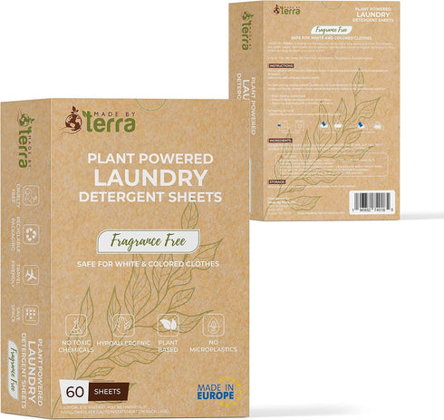 Laundry Detergent (Fragrance Free, 60 Sheets Pack)...