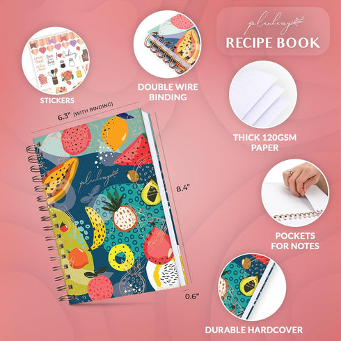 PLANBERRY Recipe Book – Blank Hardcover Cookbook to Write In Your Own Recipes – Empty Cook Book Journal to Fill In – Blank Family Recipe Notebook ...