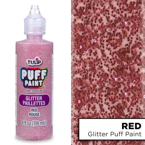 Tulip Puff Fabric Paint, Acrylic Craft Paint, 4 fl oz, Glitter Red, for Clothes, DIY Projects, Non-Toxic...