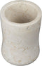 Creative Home Natural Champagne Marble Curvy Collection Tumbler Toothbrush Holder Makeup Brush Holder Bathroom Countertop Organizer, Beige, 3.3 Di...