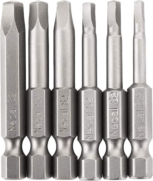 1/4-Inch Shank Magnetic Square Head Screwdriver Bits Power Tools SQ1 SQ2 SQ2.74 SQ3 SQ4 SQ5 50mm/2 Inch Length(1Set)...