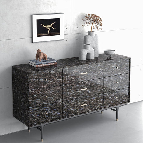 Black Granite Marble Contact Paper for Countertop Glossy Blue Gold Granite Peel and Stick Marble Wallpaper Dark Waterproof Removable Vinyl Wall Pa...