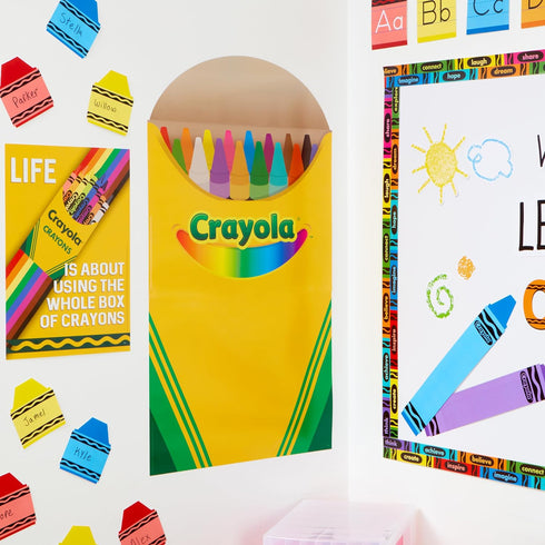 Eureka Crayola Let Your Colors Shine Classroom Bulletin Board Set for Teachers, 24 Pieces...