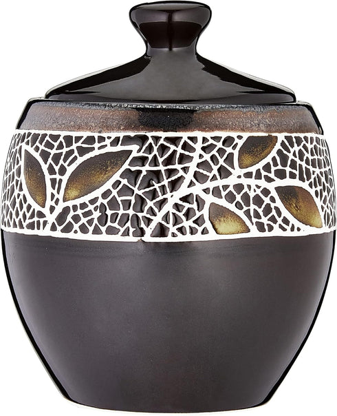 Mikasa Gourmet Basics Alexandria Sugar Bowl with Lid, Holds 1 Ounces, Brown...