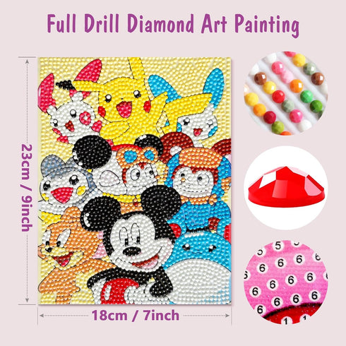 LOVKIDS Diamond Painting Kit for Kids, 2 Pack Diamond Art Activity with 5D Gem, Large 7 x 7 Inches DIY Arts and Crafts Gifts for Kids Age 6, 7, 8,...