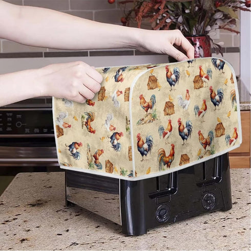 Vintage Rooster Toaster Protection Cover for Standard 2 Slice Toaster Kitchen Bakeware Bread Maker Covers Kitchen Appliance Bread Maker Protection...