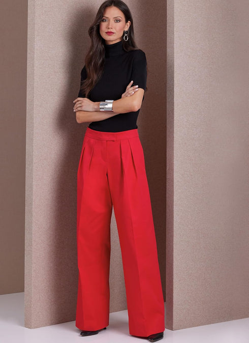 Vogue Misses' Low Rise Wide Leg Pants Sewing Pattern Packet, Sizes 16-18-20-22-24, Multicolor...