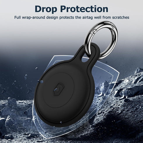 4 Pack Airtag Holder, IPX8 Waterproof Silicone Airtag Keychain for Apple Airtag, Protective Anti-Scratch Airtag Case for Dog Collar Cat Collar, Wa...