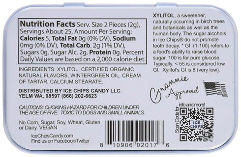 ICE CHIPS Candy Hand Crafted Tin, Wintergreen, 1.76 Ounce...
