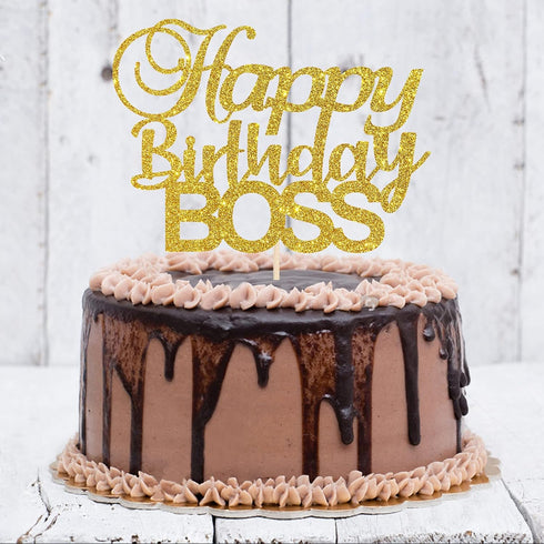 Happy Birthday Boss Cake Topper, Gold Glitter Baby Boy 1st Birthday,Happy Birthday for Men,Prince Birthday Party Decorations...