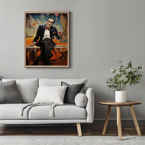 Posterizer 1 pcs-sci-fi strange man with flying drinks-Abstract & Modern Art-Fantasy & Fiction Art-Gift for Art Lovers-Decor for Home & Office- UN...