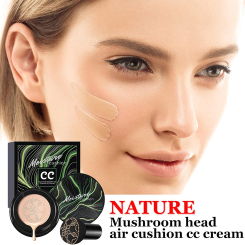 CAHIUYOA Mushroom Head Air Cushion CC Cream BB Cream Mushroom Head Foundation Full Coverage Foundation Makeup Long Lasting Moisturize Matte Concea...