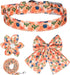 Girl Dog Collars and Leash Set for Small Medium Dogs,Adjustable Cute Puppy Floral Collars Including Pin Buckle Collars, Detachable Bow Tie and Flo...