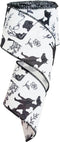Cows Print Wired Ribbon, Black and White Animal Ribbon for Wreath, Farmhouse Decorations, Gift Wrap 2.5" x 10 Yards (Cow)...
