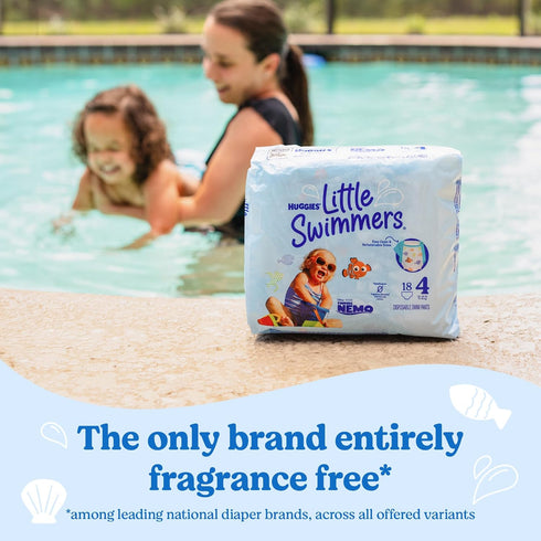 Huggies Little Swimmers Disposable Swimming Diapers, Size 4 (24-34 lbs), 18 Ct...