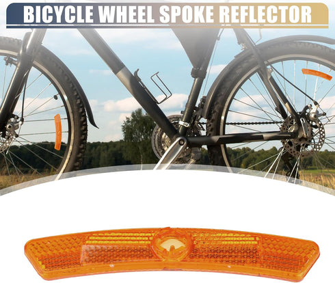 X AUTOHAUX Bike Reflectors 5"x0.79"x0.47" Bicycle Warning Reflector Bike Accessories Plastic Yellow 1 Pair...