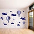 Giant Removable Vinyl 3D Hot air Balloons with Clouds Wall Decals DIY Wall Stickers Nursery Decor Kids Bedroom Art Decoration Girls Rooms Decal Ch...