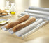 USA Pan Bakeware Aluminum Perforated Nonstick French Baguette Bread Pan, 3-Loaf...