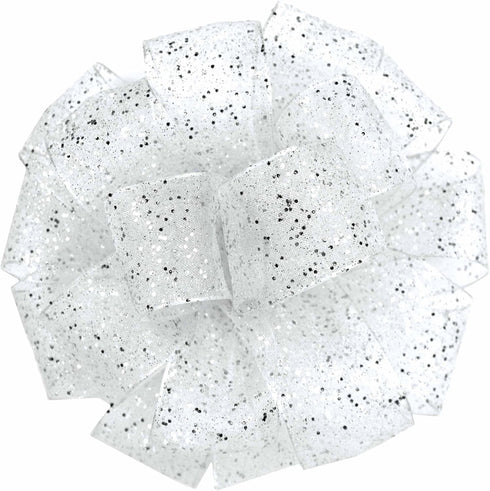 Offray, White & Silver Wired Edge Cosmic Glitz Craft Ribbon, 1 1/2-Inch x 9-Feet...