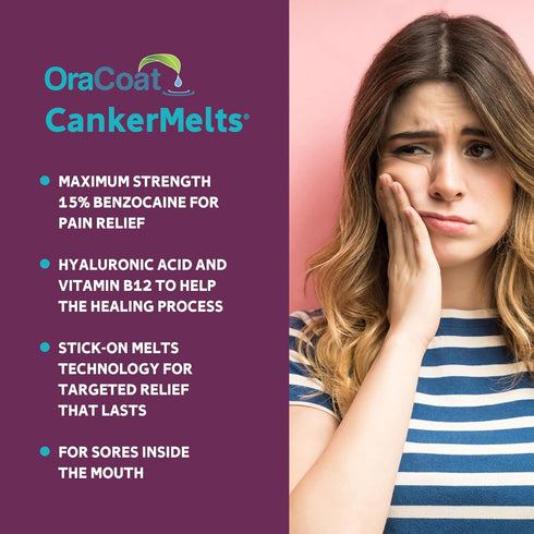 Oracoat® CankerMelts® Stick-On Melts™ Mouth Sore Treatment, 20 Count...