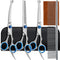 5 in 1 Professional Dog Grooming Scissors, 4CR Stainless Steel Set, Grooming Scissors for Dogs with Safety Round Tip, Upgraded Heavy Duty Titanium...
