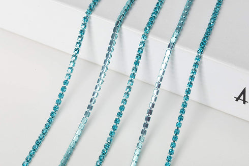 KAOYOO 10 Yards 2.5mm/0.1" Crystal Rhinestone Close Chain Trim Sew on Trim for Sewing Crafts,DIY Decoration,Jewelry,Wedding...