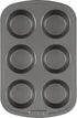 GoodCook Everyday Nonstick Steel Muffin Pan, 6 cup, Gray...