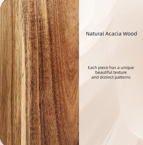 Acacia Wood Cutting Board with Handle 13.7''X7'' / Charcuterie Board/Serving Board/Cheese, Bread, Vegetables & Fruits Serving Board (Rectangular)...