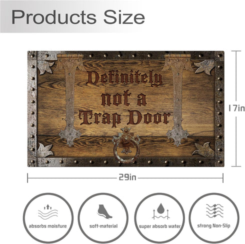 Definitely Not A Trap Door Door Mat Funny Entrance Welcome Outdoor Indoor Mats Home Decor Housewarming Gift 17 x 29 Inches...