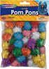 CHENILLE KRAFT 1 INCH GLITTER POMS - 40 PACK...