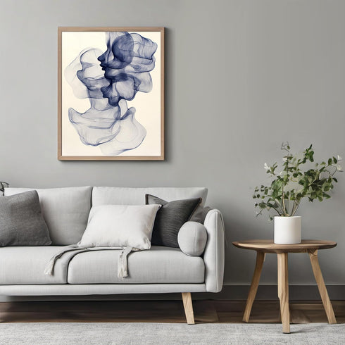 Posterizer 1 pcs-line art minimalist art work resmbling a face 2-Abstract & Modern Art Gift for Men Women Entrepreneur Teens Decor for Home & Off...