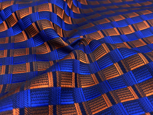 S&W SHLAX&WING Ties for Men Blue Copper Matching Pocket Square Only...