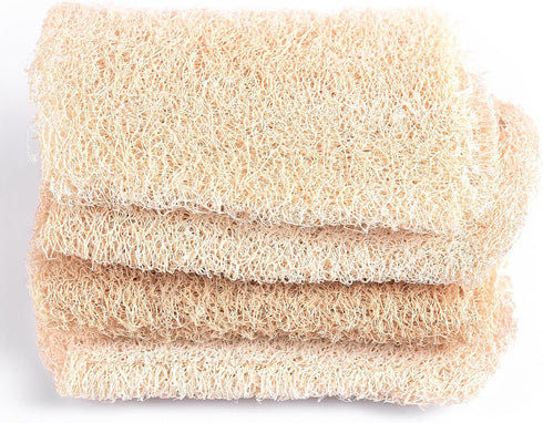 KADS Natural Loofah Sponge, Unbleached, 4 Pcs Luffa in Bulk, Eco Friendly Deep Clean Exfoliating Bath Scrubber for Adults, Men and Women Shower an...