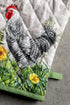 Maison d' Hermine Oven Gloves 100% Cotton Oven Mitt Heat Resistant BBQ Cooking Gloves with Loop, Grilling, Microwave, Handling Hot Pans, Basse Cou...