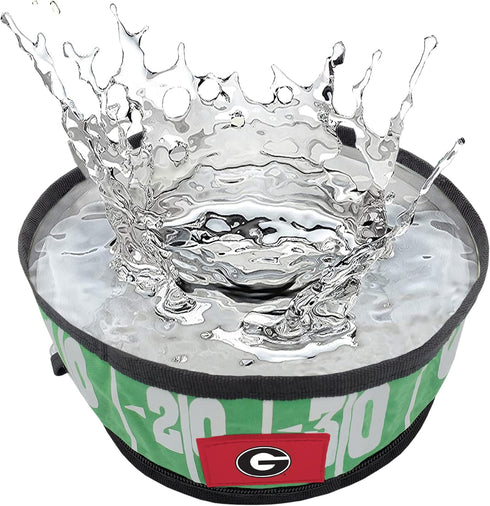 NCAA GEORGIA BULLDOGS Collapsible Dog Travel Bowl, Food and Water Bowl for Dogs & Cats. Best Portable & Lightweight Leak-Proof Pet Bowl for Travel...