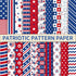 Whaline 40 Sheets Patriotic Pattern Paper Star Fireworks Stripe Scrapbook Specialty Paper 4th of July Double Sided Craft Paper for Independence Da...