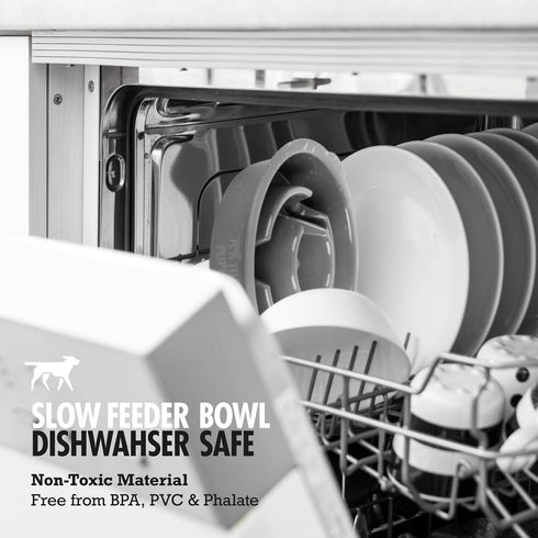 Tuff Pupper Slow Feeder Insert Bowl | Puzzle Maze Slows Down Eating | Elevated Feeder Tray Bowl | Standalone Dog Bowl | Pet Bowl Insert | Easy Cle...