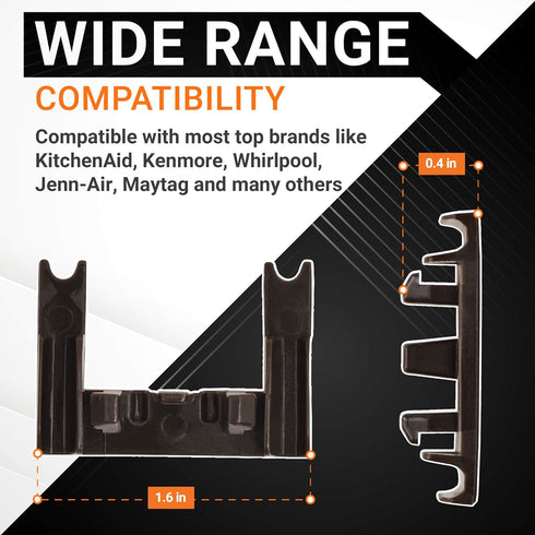 Ultra Durable W10250160 Rack Adjuster Arm Clip-lock Replacement Part by BlueStars - Exact Fit For Whirlpool & Kenmore Dishwashers - Replaces WPW10250160 PS11751100 - PACK OF 2