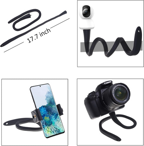 Flexible Smartphone Holder Stand - Wrap Around - 2X Phone Clip, 1x Action Camera Mount Compatible with iPhones, Android, GoPro, Arlo Baby Monitor ...