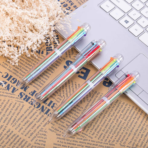 6 Pack 0.5mm 6-in-1 Multicolor Ballpoint Pen,6-Color Retractable Ballpoint Pens for Office School Supplies Students Children Gift,Kids Party Favor...