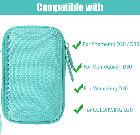 Aenllosi Hard Storage Case Compatible with Phomemo D30 Bluetooth Wireless Mini Label Printer.?Only Case,Green?...