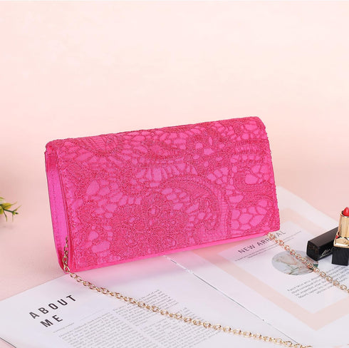 UBORSE Elegant Floral Lace Clutch Purses for Women Evening Handbag Envelope Clutch Bag Wedding Prom Party Purses...