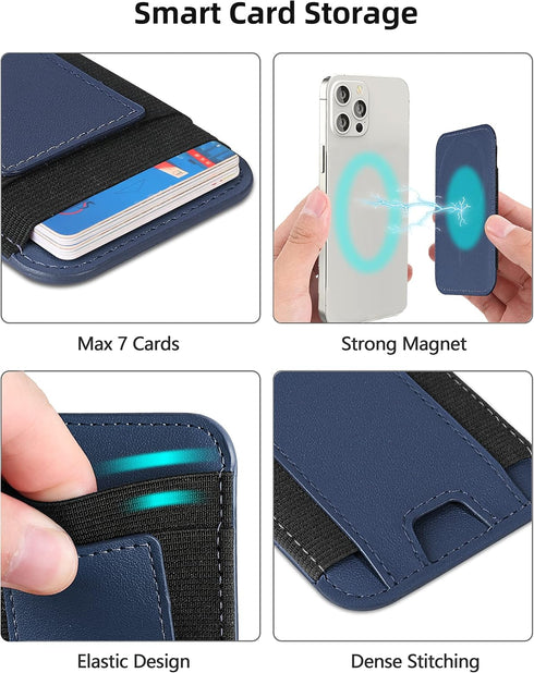Upgraded for Magsafe Wallet, Strongest Magnetic Wallet, for iPhone Wallet Magsafe with 2 Card Slots, Magnetic Card Holder Wallet for iPhone 15/14/...