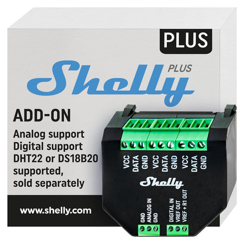 Shelly Plus Add-On | Bluetooth Add-On for Shelly Plus Devices | Measure Temperature and Humidity | Home Automation | Works with Alexa & Google Hom...