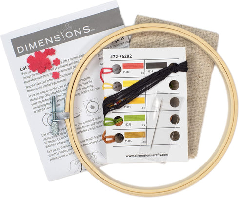 DIMENSIONS Bee Kind Needlepoint Embroidery Kit with Pattern, Felt, and Bamboo Hoop, Finished Project 6" Diameter, Multicolor 6 Piece...