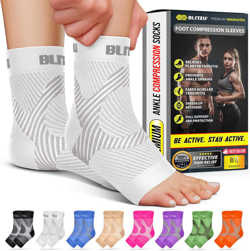 Compression Socks for Plantar Fasciitis, Achilles Tendonitis, Arthritis Relief, Ankle Brace Compression Sleeve with Foot Arch Support, Ankle Wrap ...